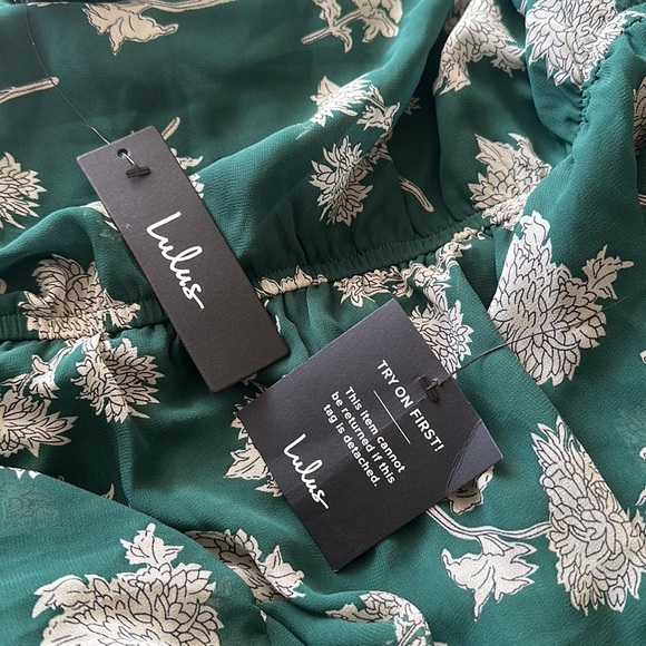 NWT Floral Dressed Up Dark Green Floral Print Midi Dress - Picture 6 of 6